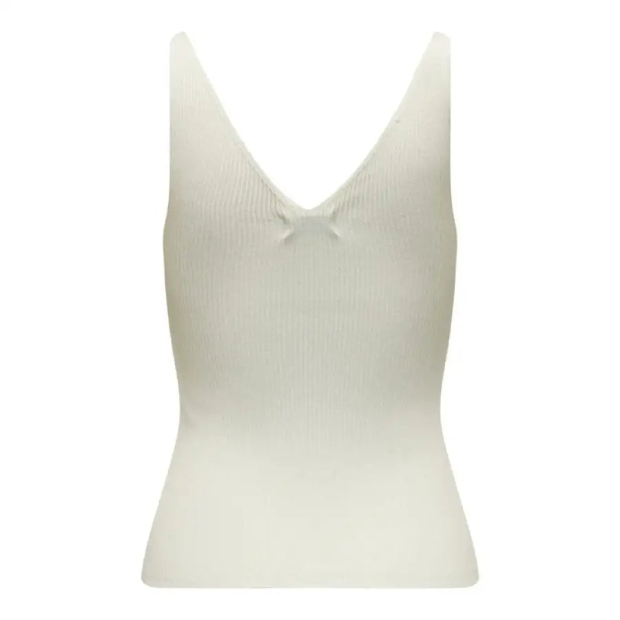 White sleeveless knit top with V-neckline from Jacqueline De Yong Women Undershirt