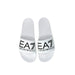 White EA7 Emporio Armani slide sandals with branded straps for women