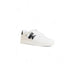 White Calvin Klein Women Sneakers with black logo detailing on the side