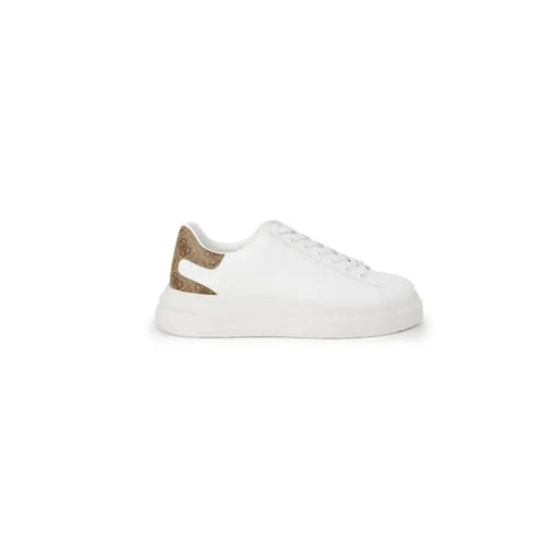 White Guess Men Sneakers with gold accent on heel for stylish comfort