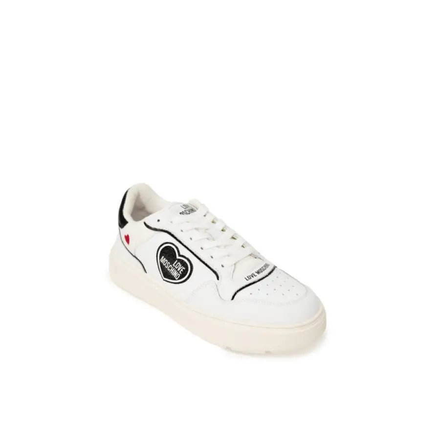 Love Moschino Women Sneakers - White sneaker with a heart-shaped logo on the side