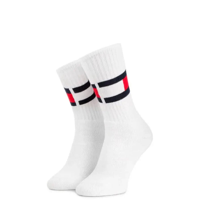 White socks with red, white, and blue stripes - Tommy Hilfiger Men Underwear