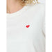 White sweater with red heart embroidery from Jacqueline De Yong Women T-Shirt collection