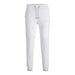 Jack & Jones Men Trousers - White sweatpants with drawstring waist and blue-trimmed cuffs