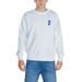 White sweatshirt with small blue logo on chest from Replay Men Sweatshirts collection