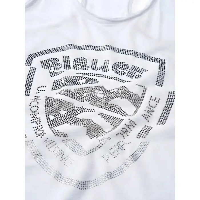 Blauer Blauer women undershirt featuring black and white graphic on white t-shirt