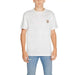 White Tommy Hilfiger Men T-Shirt featuring small embroidered logo on chest