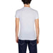 White Emporio Armani Men’s T-shirt worn by a person with curly dark hair from behind