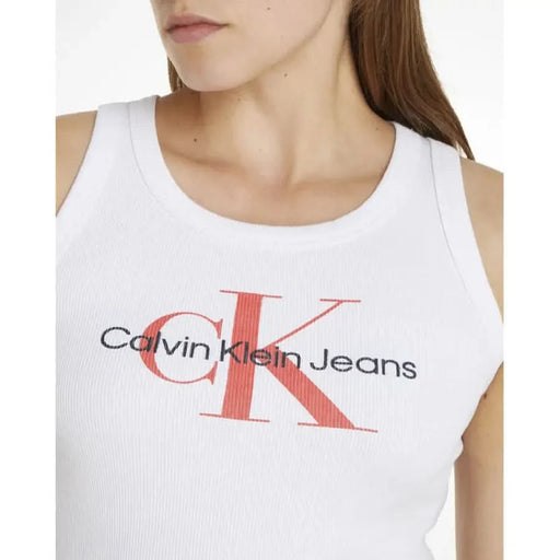 White Calvin Klein Jeans logo tank top for women from Calvin Klein Jeans collection