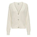 White v-neck cardigan sweater with three buttons from Only Women Cardigan collection