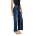 Wide-leg blue jeans styled with nude heels from Only Women Jeans collection