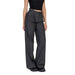 Wide-leg gray dress pants with pleated waist by Morgan De Toi for women