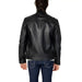 Woman models Peuterey Men Jacket in sleek black leather