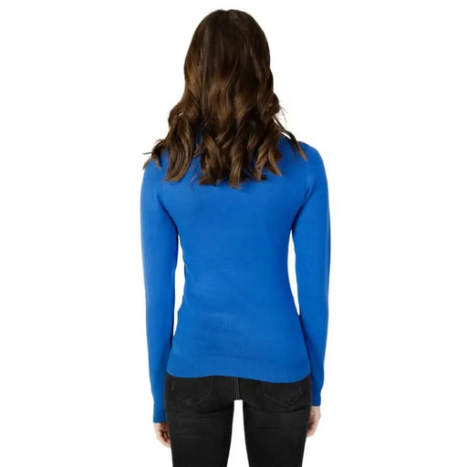 Vero Moda women in blue sweater from Vero Moda Knitwear collection