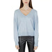 Vila Clothes woman in blue sweater and black pants from Vila Clothes Women Knitwear collection