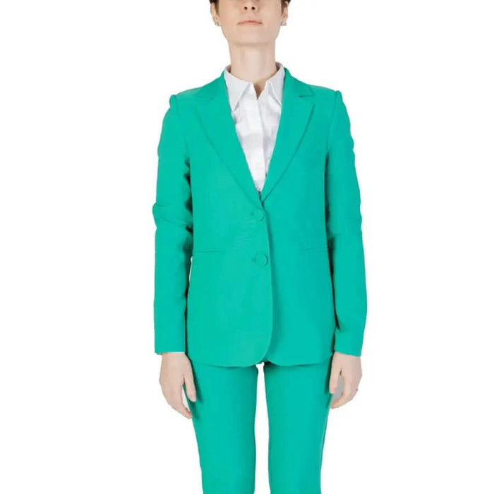 Woman in green Sandro Ferrone blazer - Sandro Ferrone Women Blazer