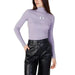 Calvin Klein Jeans Women Knitwear - Lavender Turtleneck Sweater and Black Leather Pants