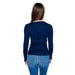 Guess Women Knitwear: Woman in navy blue top and blue jeans, back view