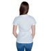 Calvin Klein Jeans women’s plain white t-shirt and blue jeans, view from behind