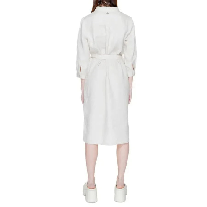 Urban style: Woman in a white shirt dress from Street One - Street One Women Dress