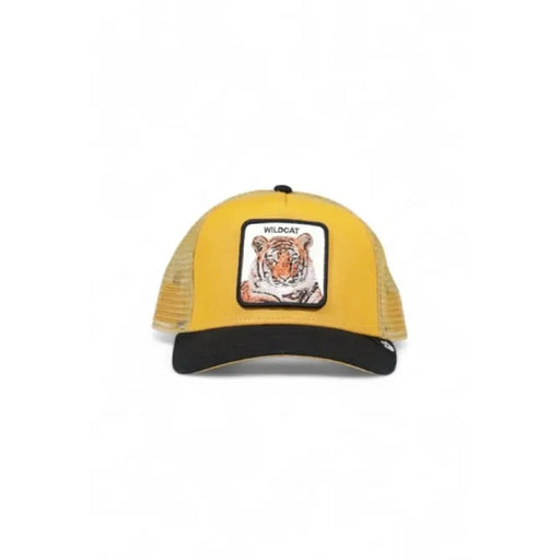 Yellow trucker-style cap with a tiger patch by Goorin Bros for men