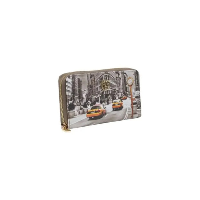 Zip-around wallet showcasing New York City street scene with yellow taxis, Y Not? Women Wallet